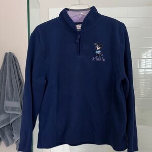 Disney Minnie Mouse Women’s Navy Blue Fleece 1/8 zip Sweatshirt